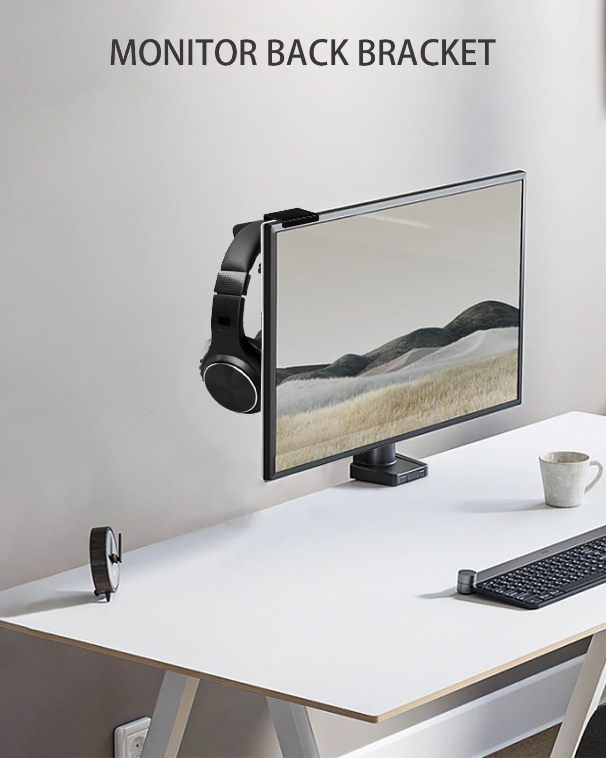 Monitor Back Stand for Headphone, No Adhesive Needed Space Saving Desk Organizer, Compatible with Different Computer