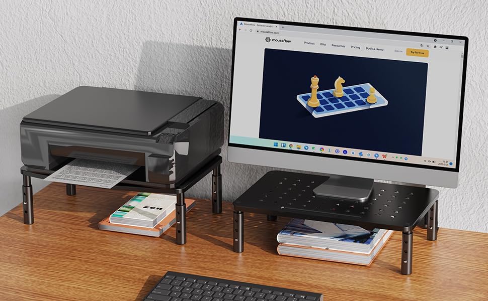 2 Pack 3 2 Zimilar Monitor Stand , Height Adjustable Stand with Unique Star Mesh for Computer, Laptop, Printer