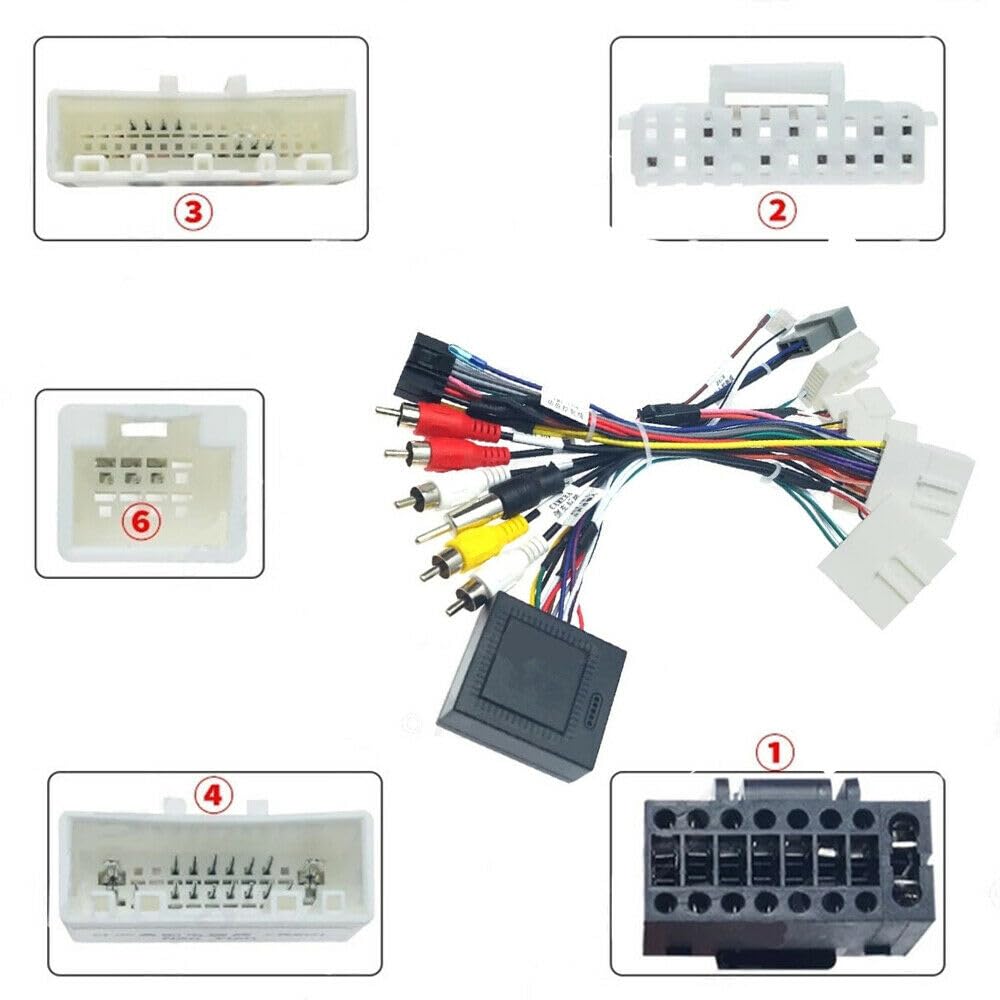 Bestycar 16pin Car Stereo Radio Power Retrofit Wiring Harness Cable Adapter fits for Nissan X-Trail Teana Altima Sylphy
