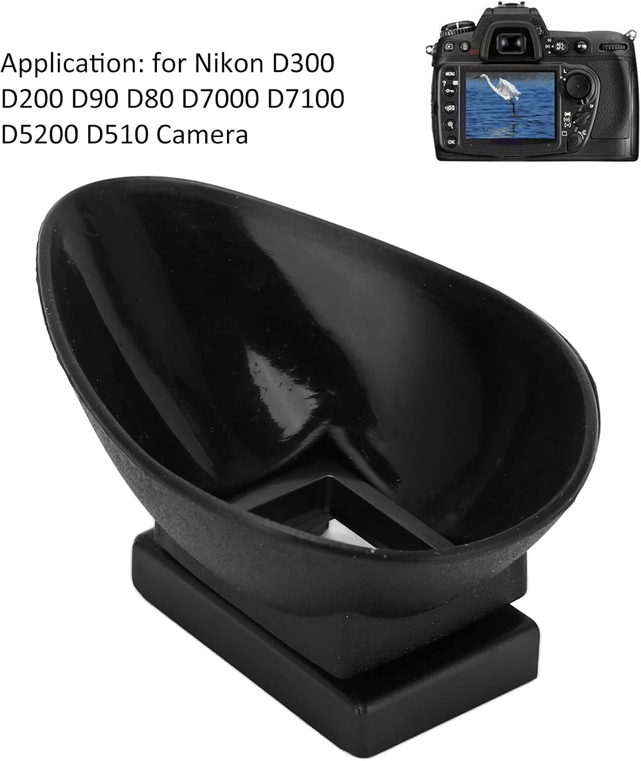 Denash D300 D200 D90 D80 D7000 D5200 D510 Camera Eyecup, Custom Camera Eyepiece Cover, Optical Viewfinder Protector