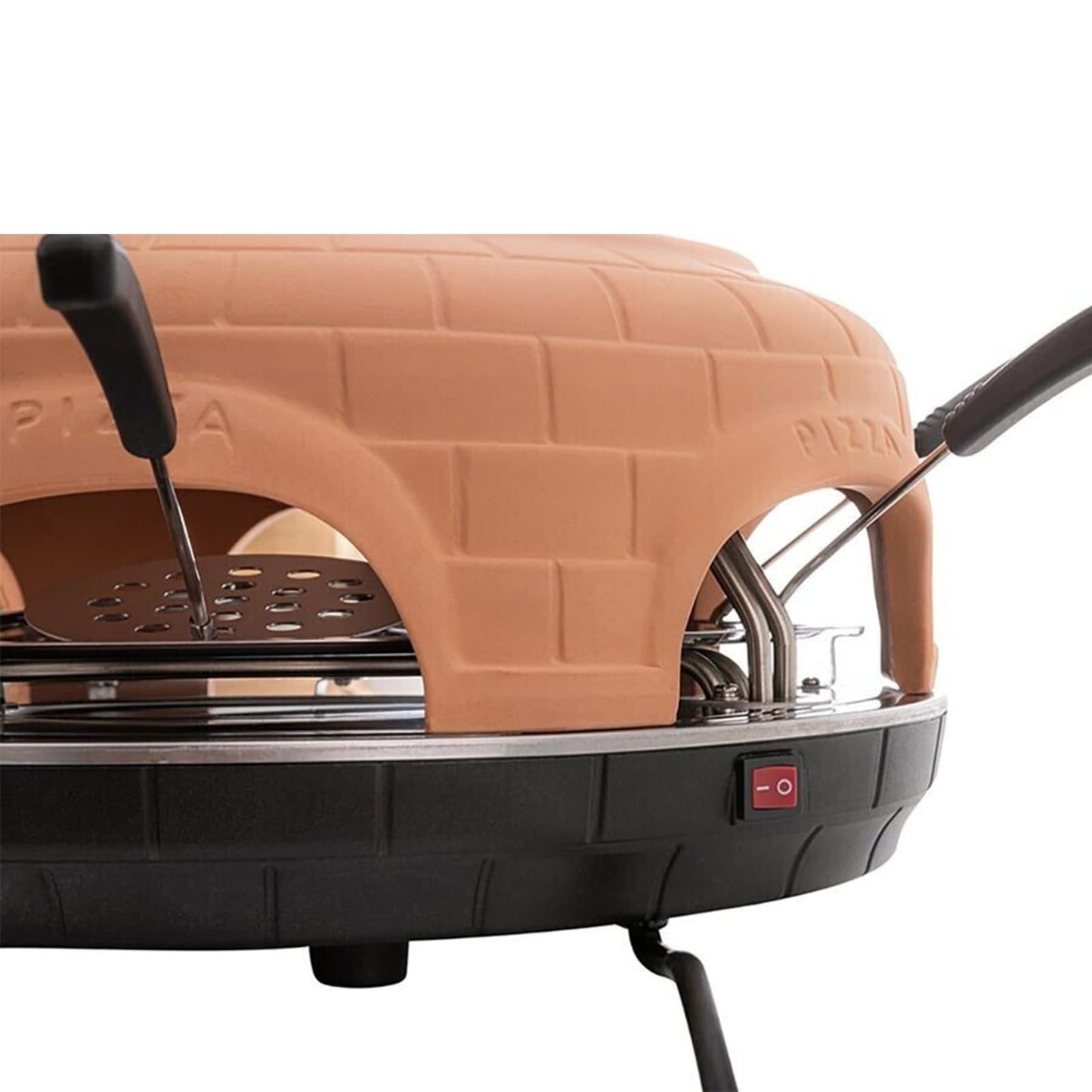 Electric Pizza Oven Family Sharing Pizza Maker with Terracotta Cover, Mini Smokeless Pizza Bake Oven for Pizza Party Home Party (6 PERSON)