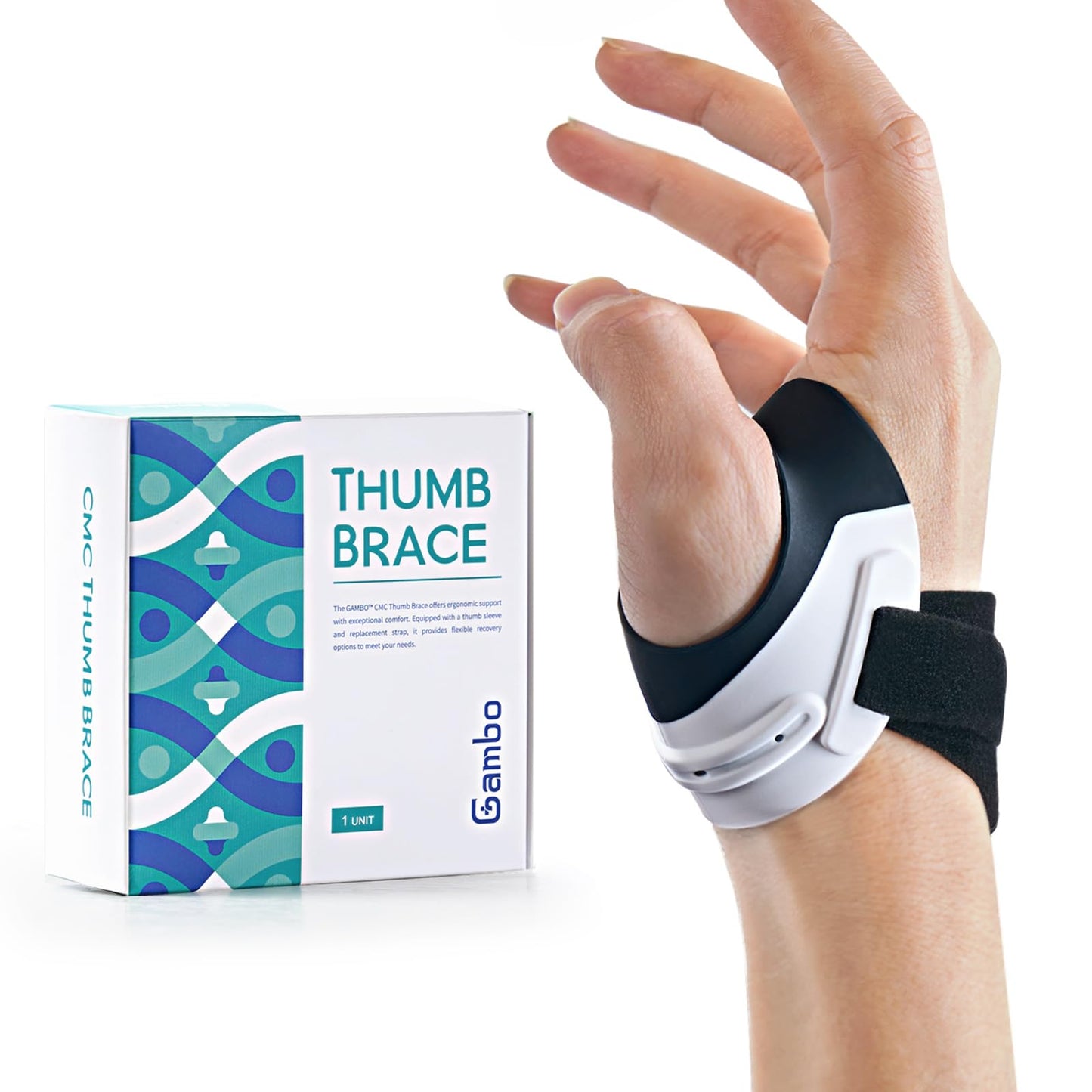 Gambo CMC Thumb Brace for Osteoarthritis, Upgrade Thumb Splint for Joint Pain, Tendonitis, and Arthritis Relief - Thumb Support Stabilizer for Active (Large, Left Hand)