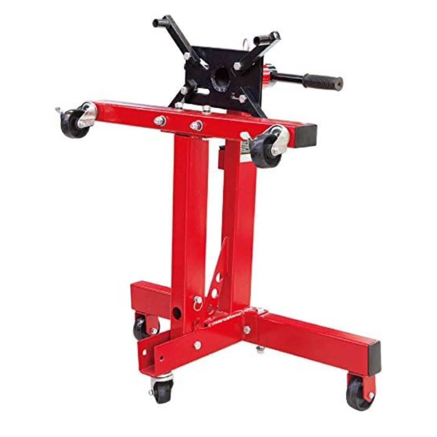 BIG RED Steel Rotating Engine Motor Stand,3/4 Ton (1,500 lbs) Capacity with Foldable Frame,5 Casters, 4 Adjustable Arms,360 Degree Rotating Head,for Vehicle Maintenance, Auto Repair,Red,AT37912-1