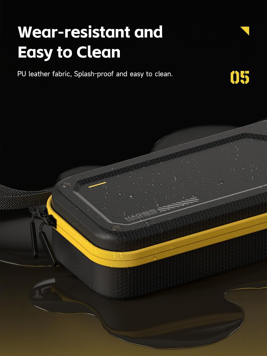 Hagibis Electronic Organizer Traveling Case Bag EVA Hardshell PU Portable Carrying Pouch for Mouse, Charger, Cables