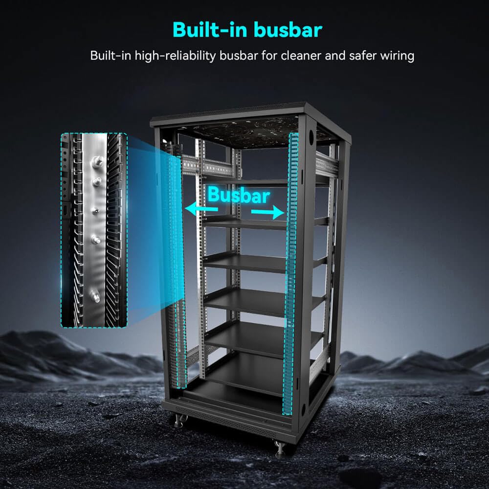 SUNGOLDPOWER Enclosed Battery Cabinet 6 Slot with Bus Bar for Lithium Battery，Home Solar and Energy Storage (Enclosed Battery Cabinet)