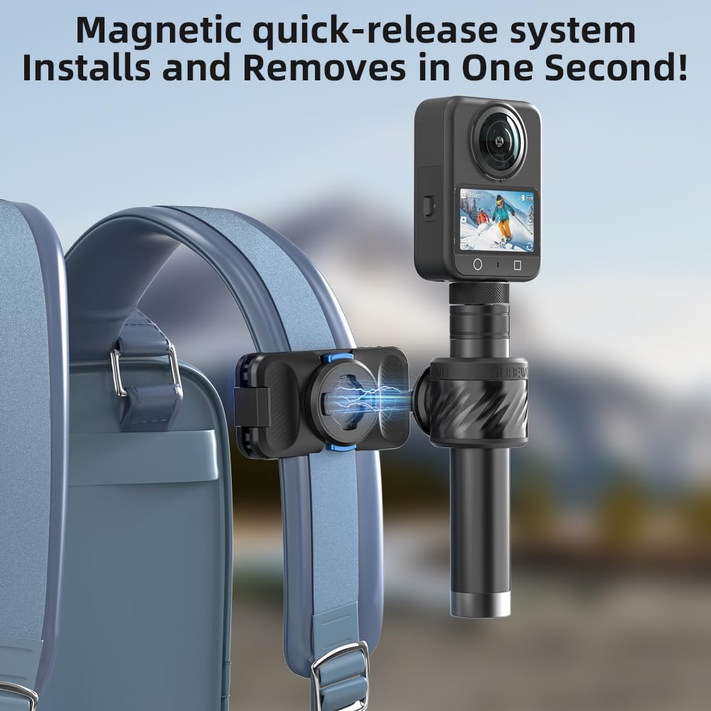 SOH Mingying Backpack 360 X5/4, 6/5 Pro/4, 13/12/11 SOH Magnetic Selfie Stick Holster Mount, Magnetic Selfie Stick