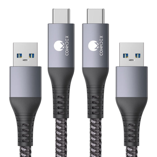 (10ft, 2-Pack) 10Gbps 3.1 2 17/16 17/16 S25 PS5 CONMDEX USB A to USB C Cable USB Gen Type C Data Transfer Cord, Long