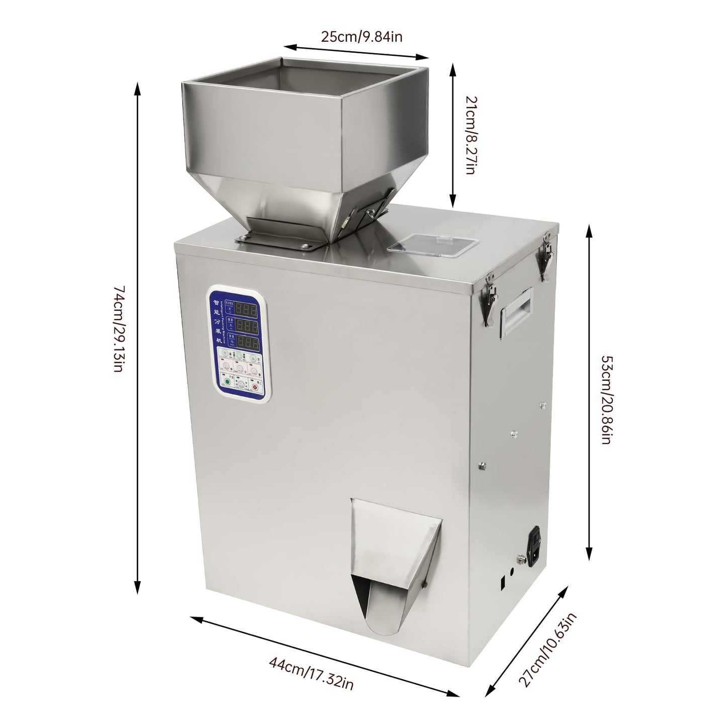 ONEUPING Automatic Particle Filling Machine 1-500g Adjustable Powder Weighing Filler Particle Dispenser, 180W Granule Filling Machine with 3 Speeds for Flour, Grain, Herb, Seed, Coffee Bean, Glitter