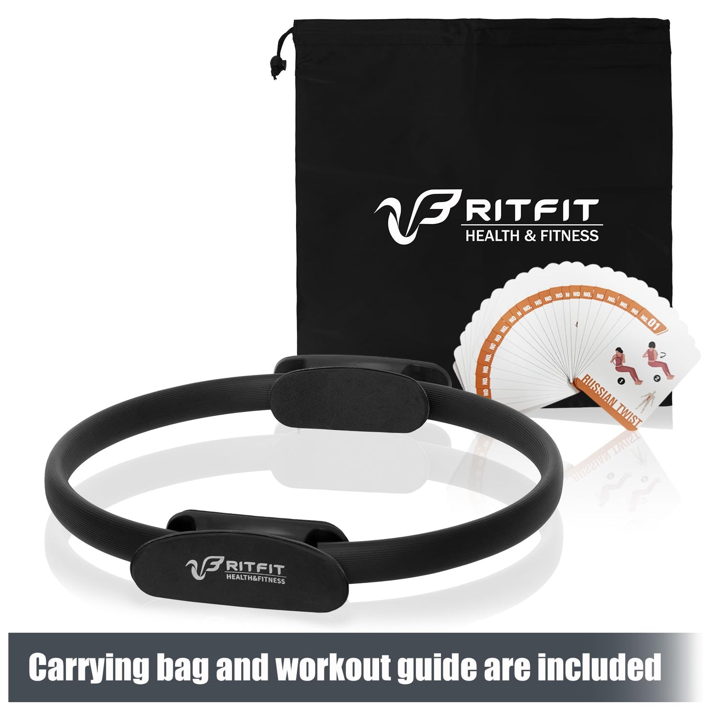 RitFit Pilates Ring Circle - 14 Inch Magic Fitness Circle for Toning Inner & Outer Thighs, Bonus Workout Guide Included
