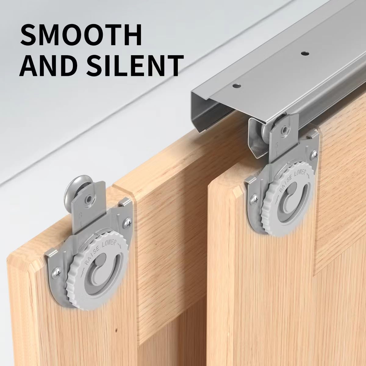 SongYung Bypass Sliding Door Hardware 48", Bypass Wardrobe Closet Door Track Set, Smoothly and Quietly, for 2 Door System