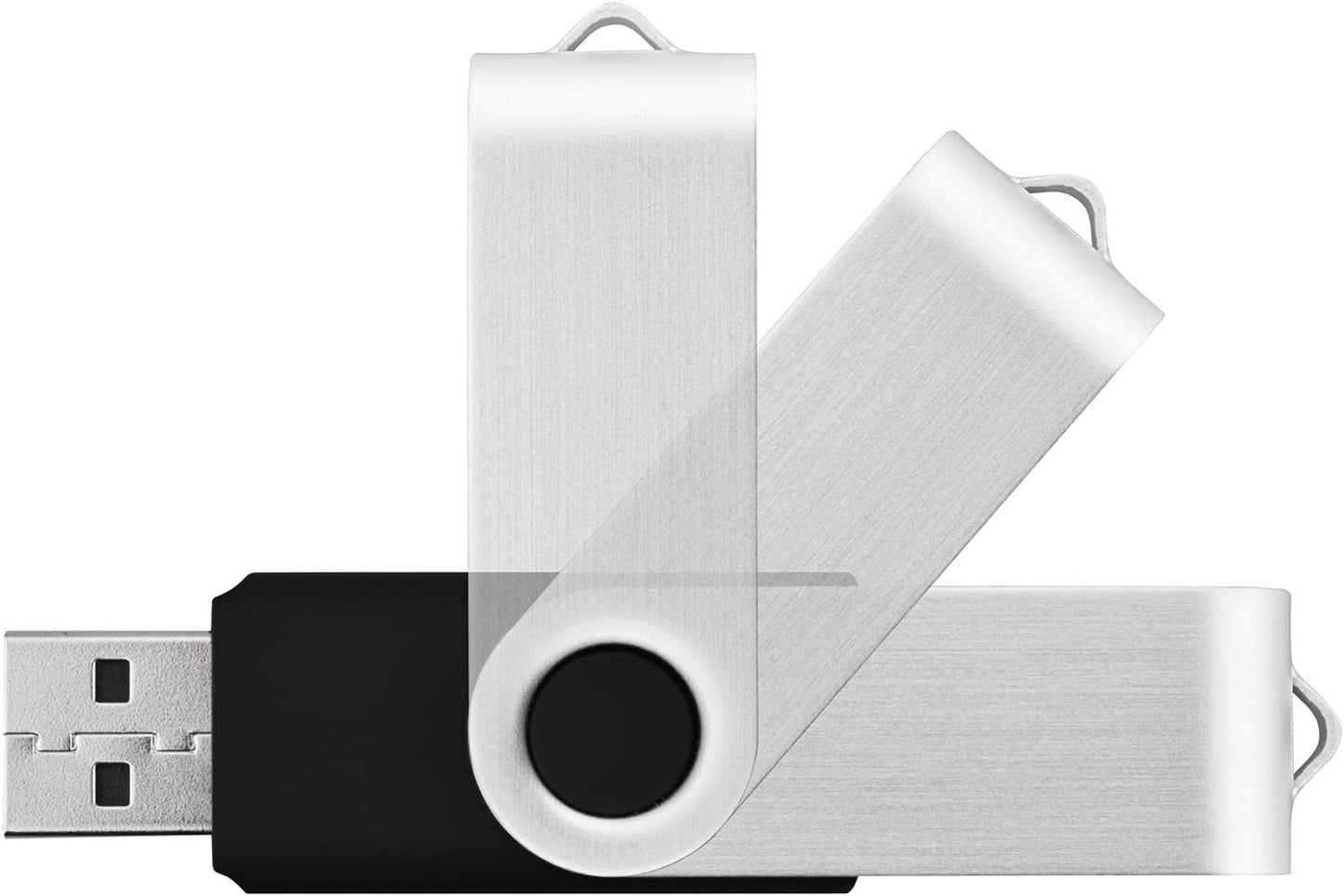 KOOTION 10PCS 2GB 2.0 USB Flash Drives USB Flash Drives Memory Stick Fold Storage Thumb Drive Pen Swivel Design Black