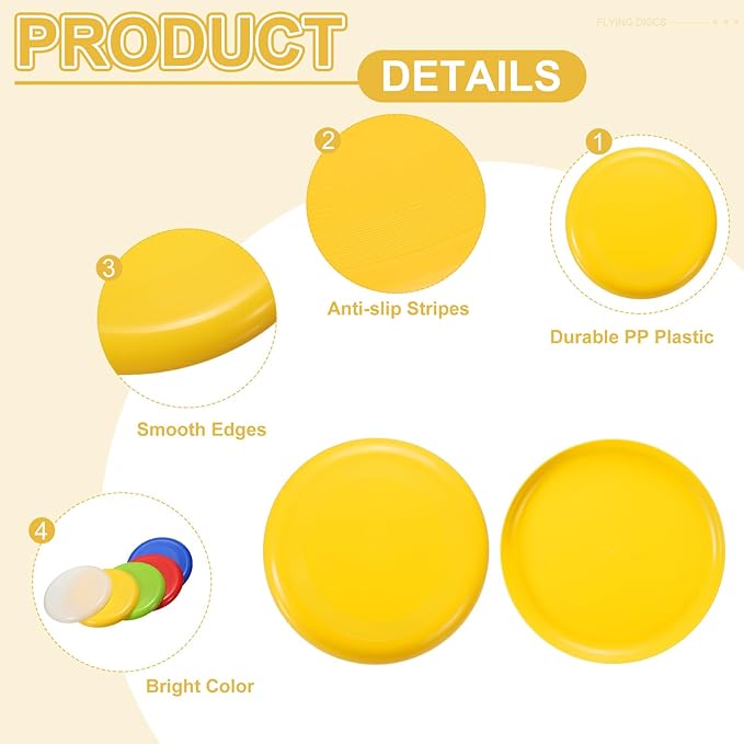 PATIKIL Flying Disc Colorful Plastic Flying Disk Flyer for Outdoor Sports Training Playing Lawn Game