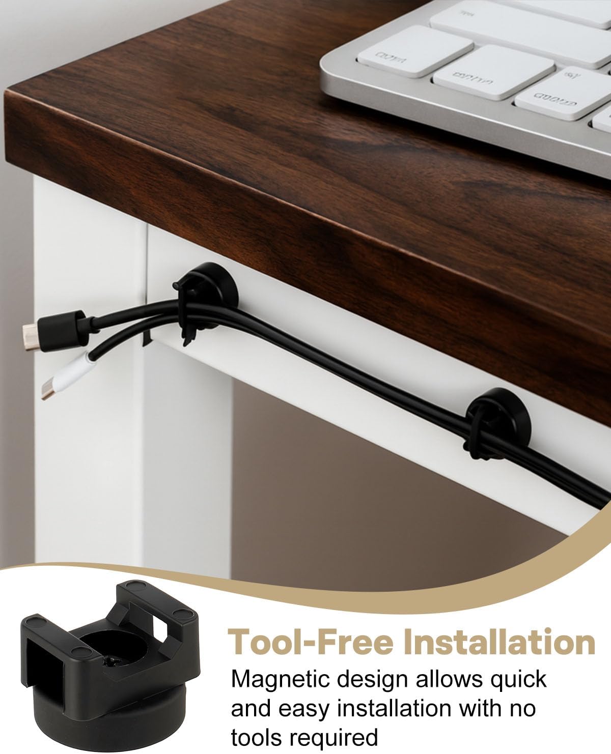 20 20mm 100 Magnetic Cable Clips Zip Tie Mount Base, Include Pcs Magnetic Wire Cable Holders with Pcs Heavy Duty Zip
