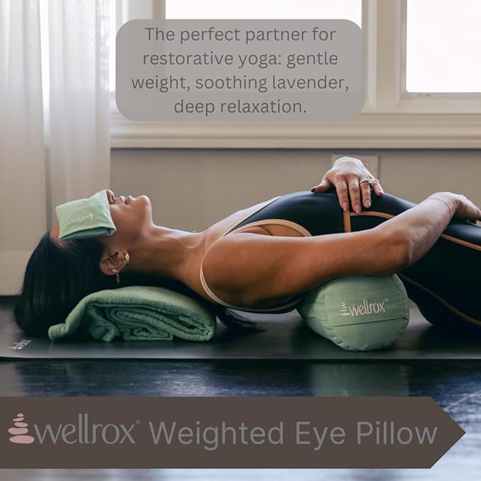 Weighted Eye Pillow - Flaxseeds & Lavender Eye Pillow Weighted for Restorative Yoga, Meditation & Stress Relief (Lavender, Scented)