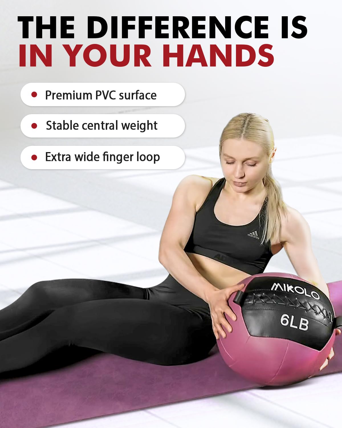Mikolo Medicine Ball, Wall Ball,Soft Medicine Ball Set,Slam Ball for Core Training, Strength Workouts -Multi-Weight 10lbs 20lbs Exercise Balls for Home Gym, Functional Fitness (10/15/20/25LB)