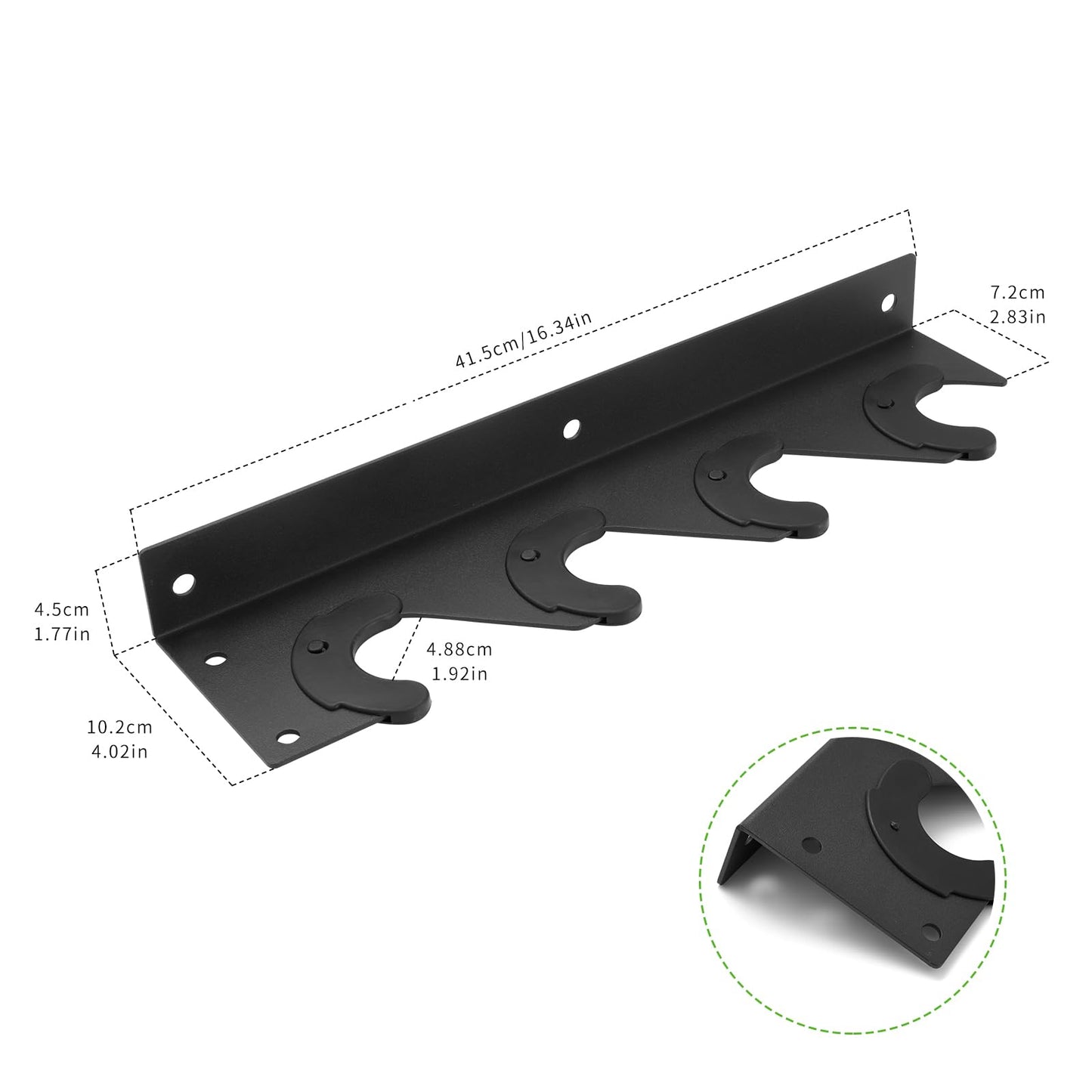 Barbell Rack Single Hook Wall Mount Heavy Duty Vertical Barbell Holder Weight Bar Holder for Olympic Barbell, Curl bar, Commercial or Home Gym Accessory (4 bars) (Black-4pis)