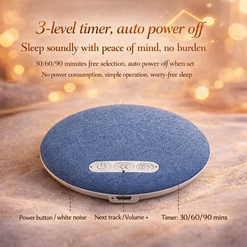 Generic 2026 Upgraded Ultra-Thin Bluetooth Pillow Speaker, Flat Under Pillow Speakers with White Noise Timer, Wireless