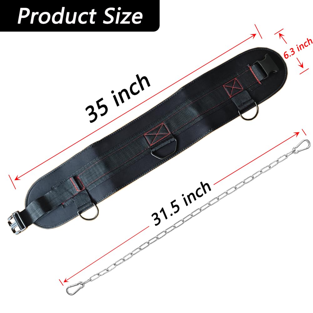 LOOEEL Weightlifting Belt,Adjustable Waist Dip Belt with Chain Strap,Pull Up.Deep Squat Weight-Bearing Straps are Used to Enhance Strength Training and are Suitable for Home and Gym Training.