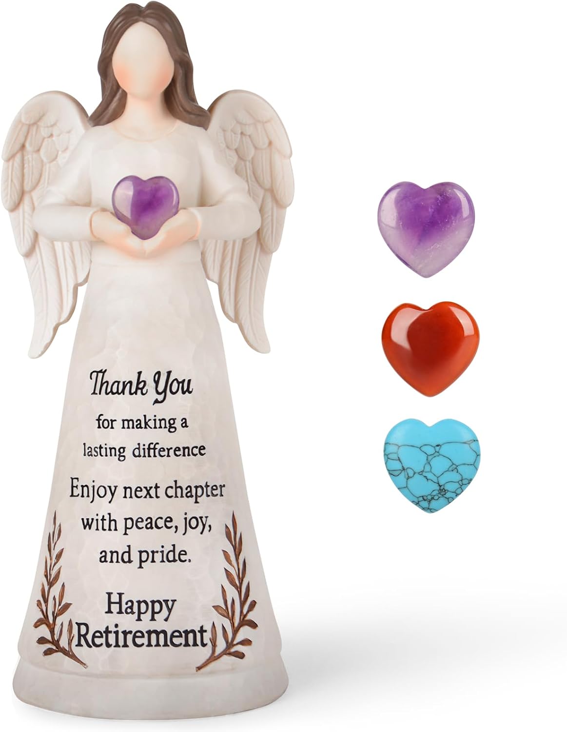 Retirement Gift for Women 2026 - 8.2" Angel Figurine with Crystal Heart | Perfect for Teachers, Nurses & Moms