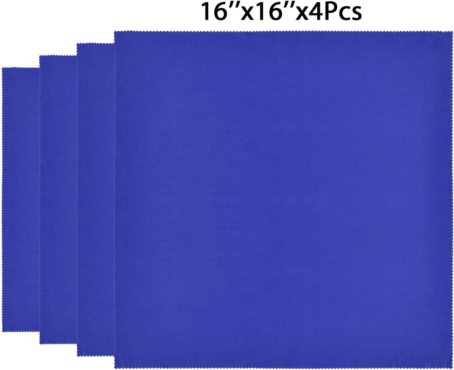Wisdompro 4-Pack (16x16 Inch) Extra Large Microfiber Cleaning Cloth For Laptop, LCD TV, Computer Screen, Monitor