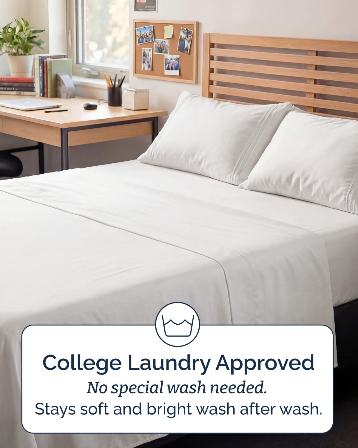 Skiennix Full XL Bed Sheet Set - Soft, Breathable & Cooling 4-Piece Luxury Bedding - Deep Pockets, Antique White