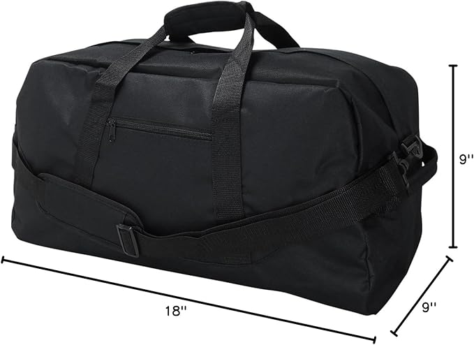 DALIX 18" Two Tone Duffle Bag Medium Black Red Blue Gold Pink Purple Gray