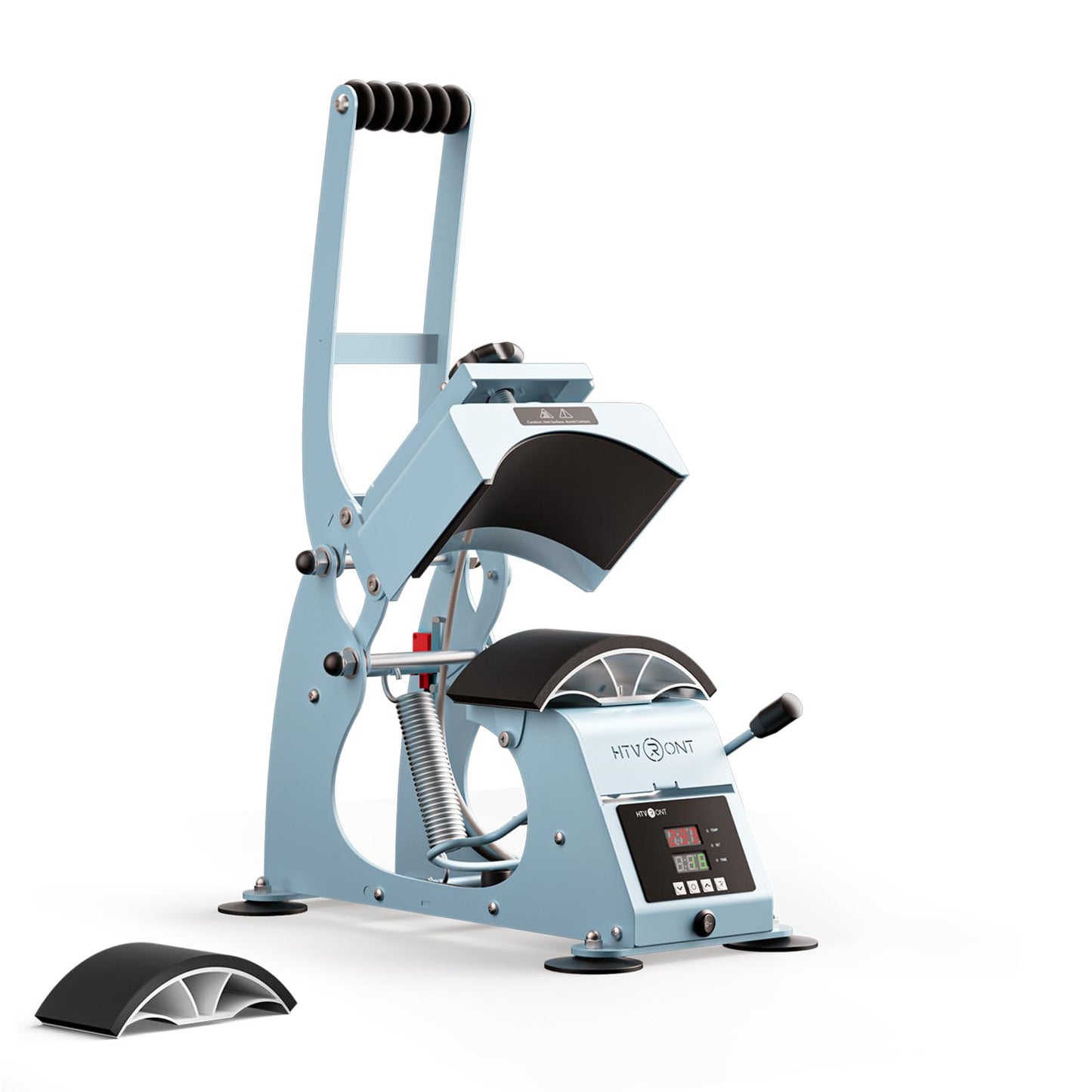 HTVRONT Hat Press Machine - Hat Press Heat Machine for Caps with 2 Platens & Caps Stretcher, Hat Heat Press Machine for Caps with Precise Temp&Timer Control for Heat Transfe Vinyl, Sublimation (Blue)