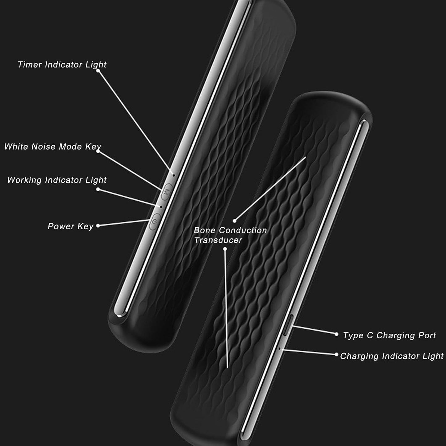 3D Diydeg Pillow Speaker, Bone Conduction Wireless Under Pillow Bluetooth Speaker with Stereo White Noise, Portable