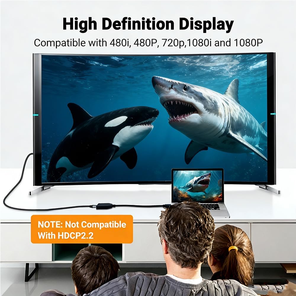 Flsazrx 1 2 1 2 Hdmi Splitter in Out Adapter Cable -HDMI Splitter Male to Dual HDMI Female to Way for HD, LED, LCD, TV