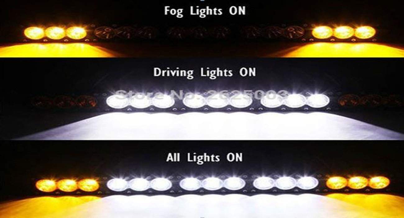 43 Inch 240W Off Road LED Light Bar Dual Color White Amber Yellow Spot Flood Combo Beam Work Diving Driving Fog Light for Ford GMC Ram UTV
