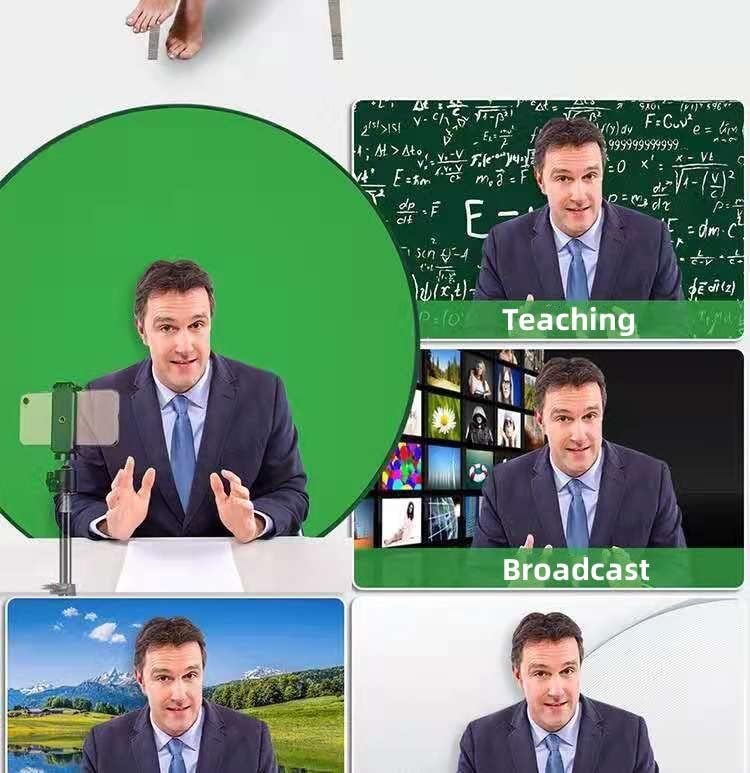 Sesdos 29.5in Portable Green Screen Chair Double Sided Foldable Greenscreen Backdrop, Chroma Key for Streaming Games