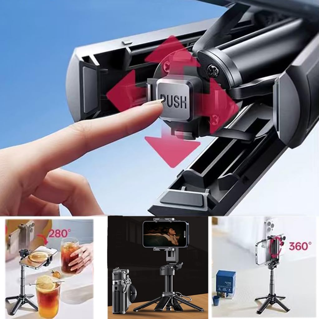 Auduto 16/15/14/13/12 Magnetic Phone Tripod Stand, Portable Mini Selfie Stick for iPhone & MagSafe, Aluminum