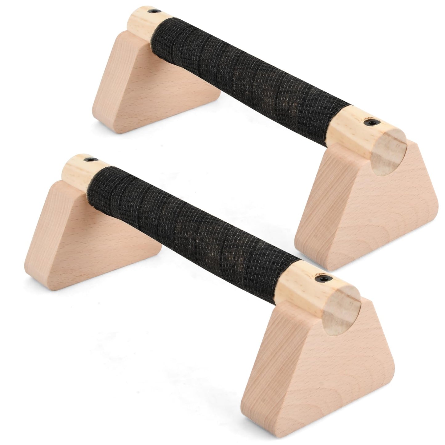 Trutob Pushup Handle Wood, Wooden Parallettes Bars for Calisthenics & Handstand Training, Push Up Bars with Non-Slip Base, Push-up Stand Strength Training & Home Gym Workout Equipment for Men Women