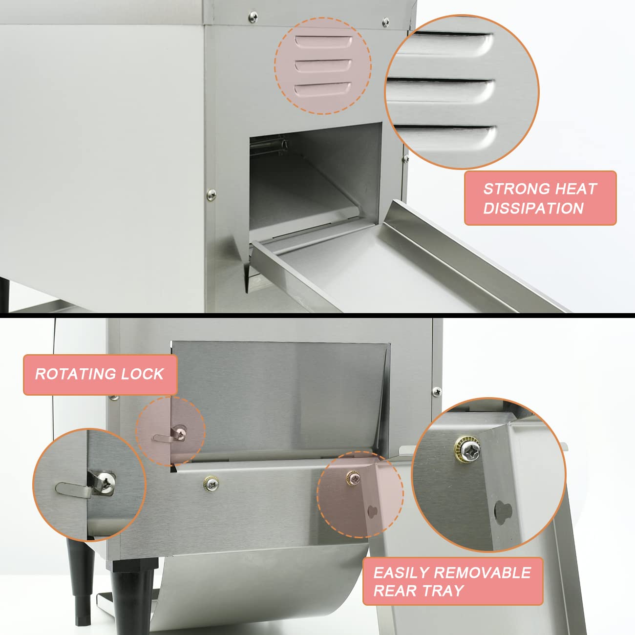 NJTFHU Commercial Toaster Conveyor 150slices/Hour,Stainless Steel Conveyor Toaster for Bun Bagel Bread Heavy Duty with 7 Speed Control/3 Toaster Mode Speed Control/3 Toaster Mode