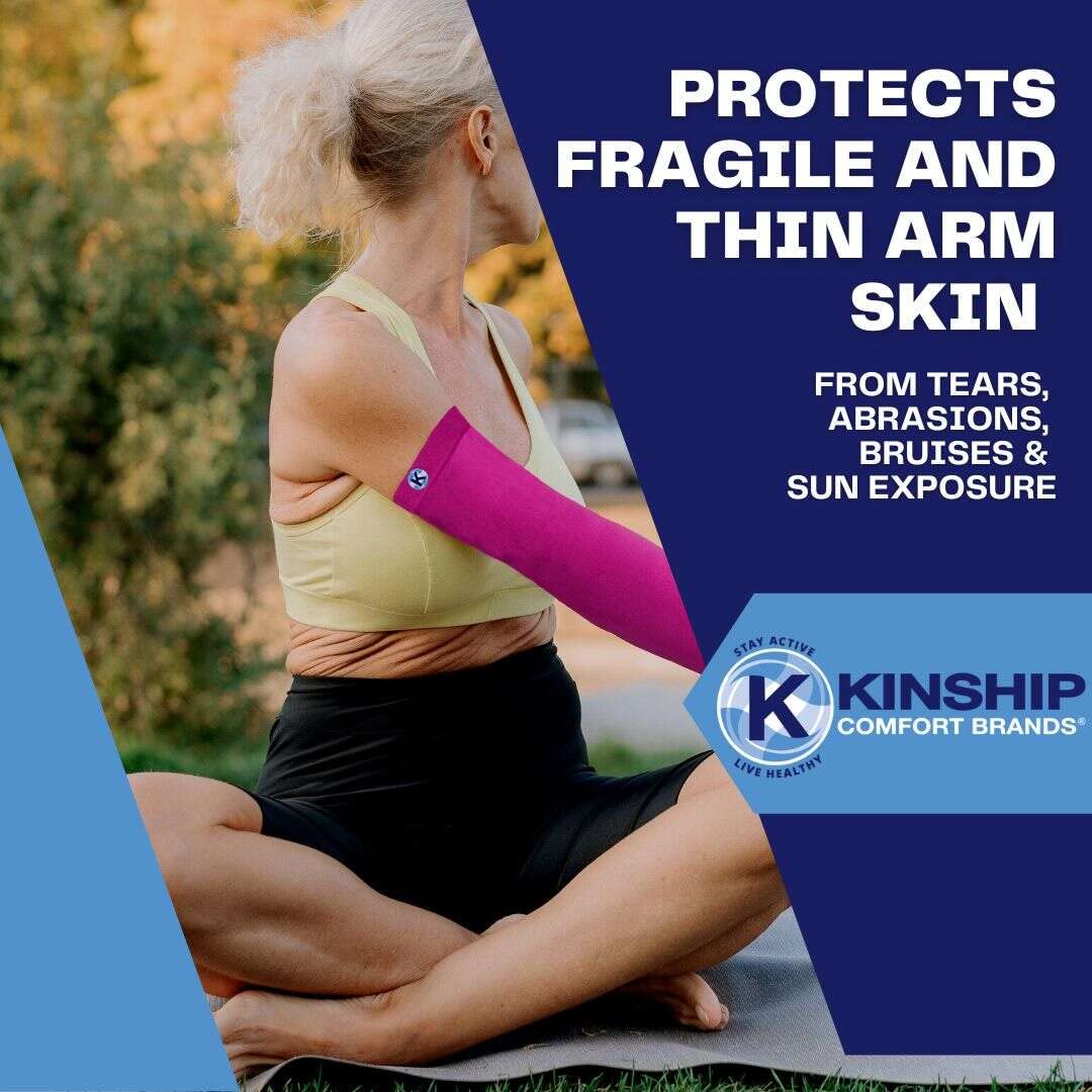 Kinship Comfort Brands Arm Compression Sleeves for Men and Women, Athletic, Sports, Muscle, Joint, Elbow Support, 1 Pair