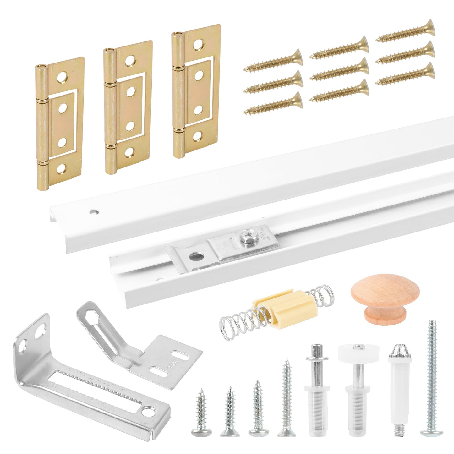 MVRPOWER Bifold Door Hardware with Track, 24 Inch Bi-fold Closet Door Track Kit with Installation Manual