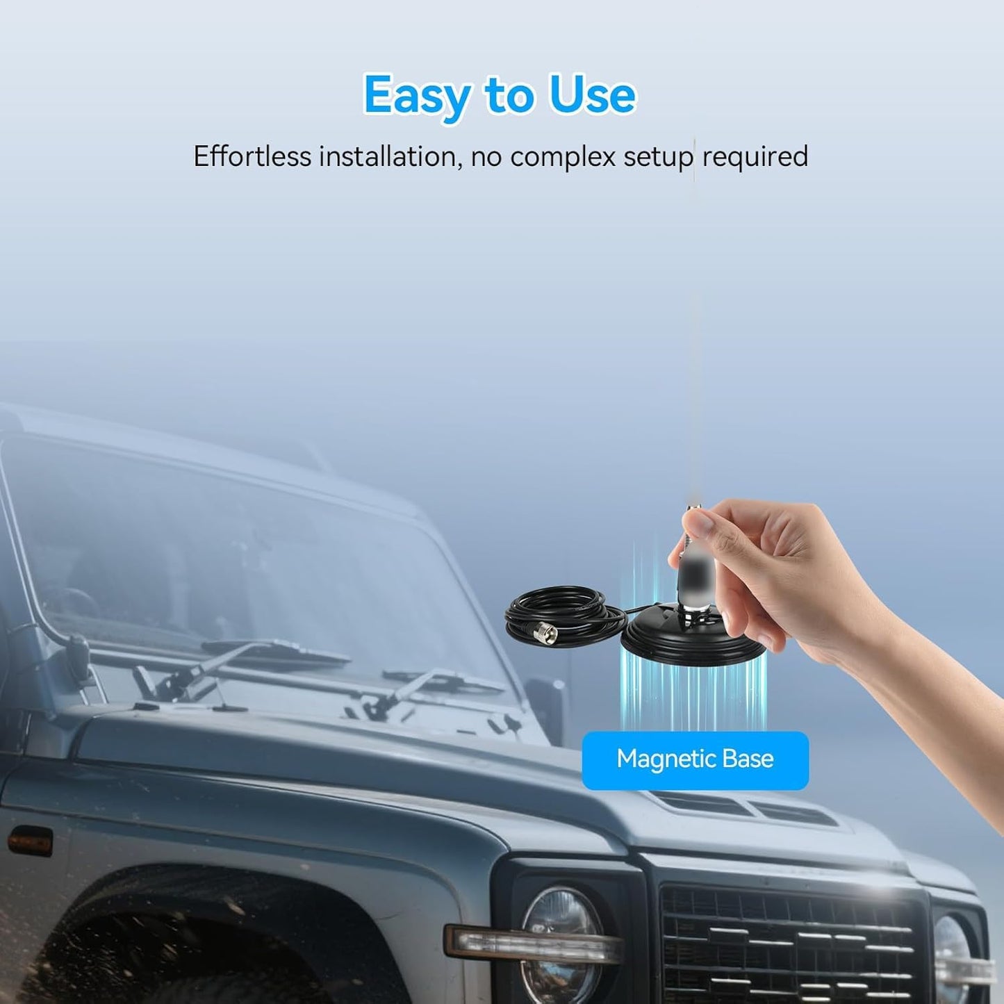 Retevis 16.4ft SL16.J,150mm Radio(1 Pack) Mobile Antenna Magnetic Mount Base with NMO Connector,Mobile Radio Antenna