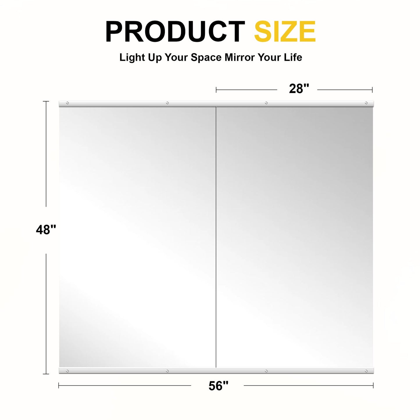 LAWADA Home Gym Mirror for Wall, 48"x28"-2 PCS Full Length Workout Mirrors, Tempered Glass, HD Reflection, Large Frameless Body Mirror for Home Gym, Garage, Yoga, Dance, Bedroom(Silver)