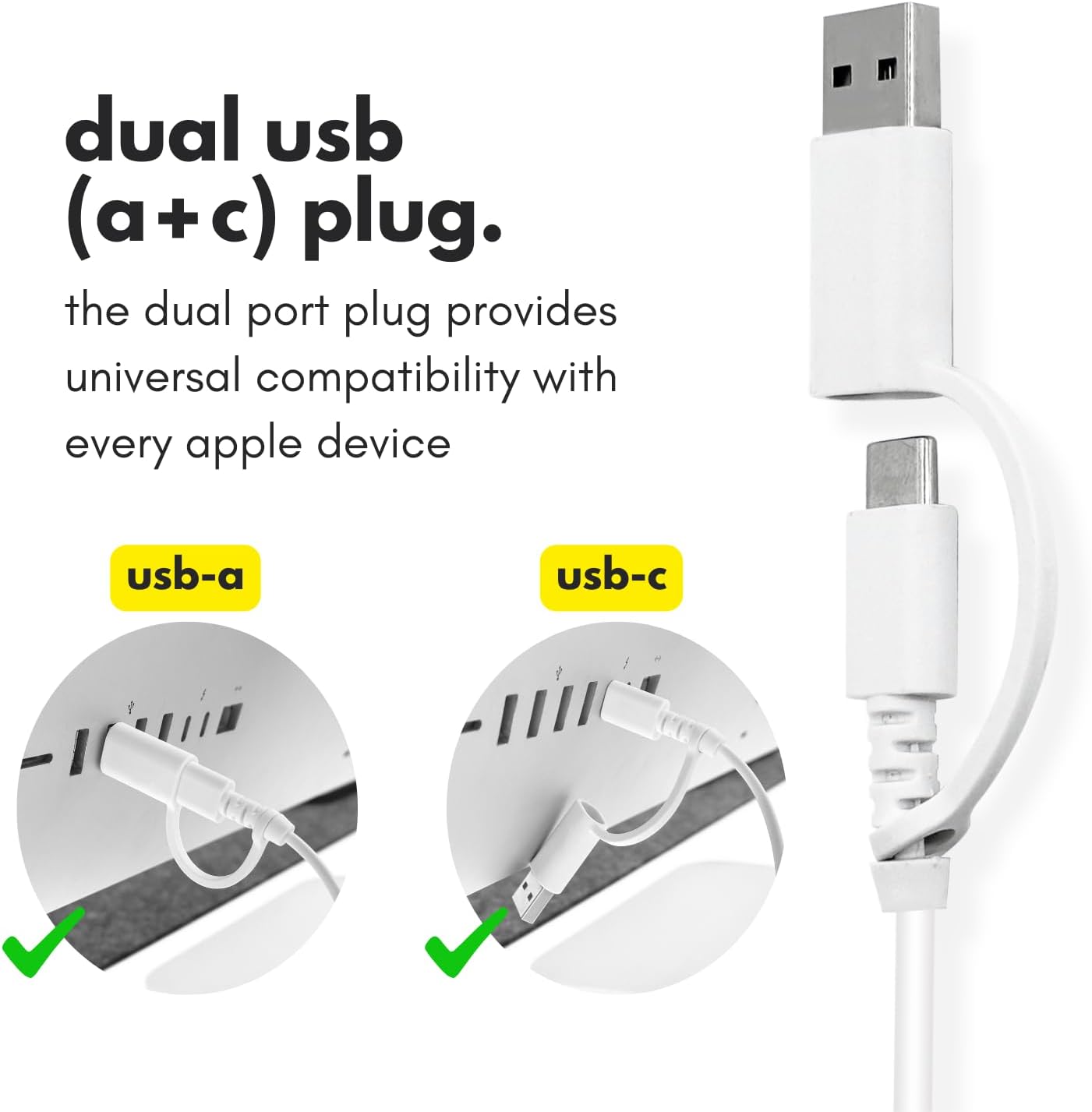 Macally 22 USB C Wired Keyboard for Mac (USB C + USB A) Full Size Keyboard with Shortcuts, Quiet Typing, for MacBook