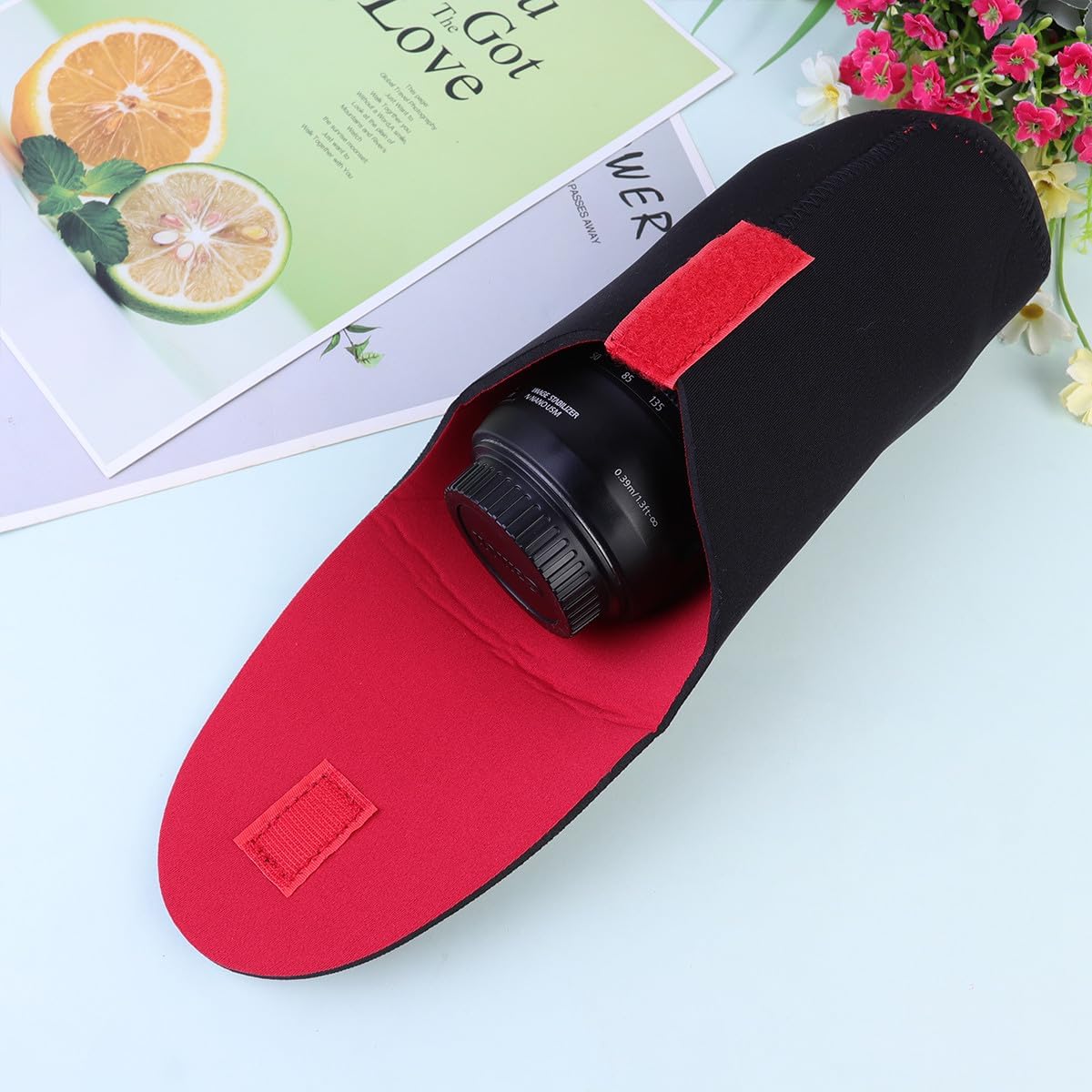 2pcs Thickened Neoprene Camera Lens Bag Diving-Resistant and Lens Sleeve Compact Protective Pouch for DSLR