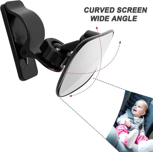 Mluchee Baby Car Mirror - 360° Adjustable Wide Angle Infant Rearview Mirror for Back Seat