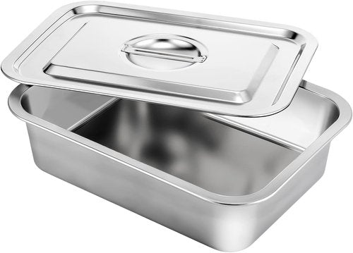 Funnymoom Deep Lasagna Baking Pan Set - 7.4 Qt Stainless Steel Nonstick with Lid | 11 x 14.2 x 4 Inch