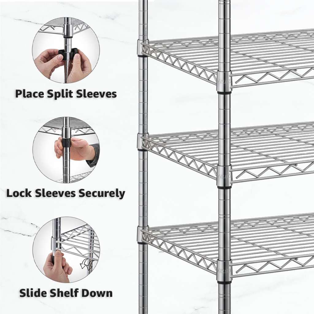 Zedfire 2-Pack 21" x 42" Chrome Additional Wire Shelf for Shelving Units, Replacement Shelves for Wire Rack