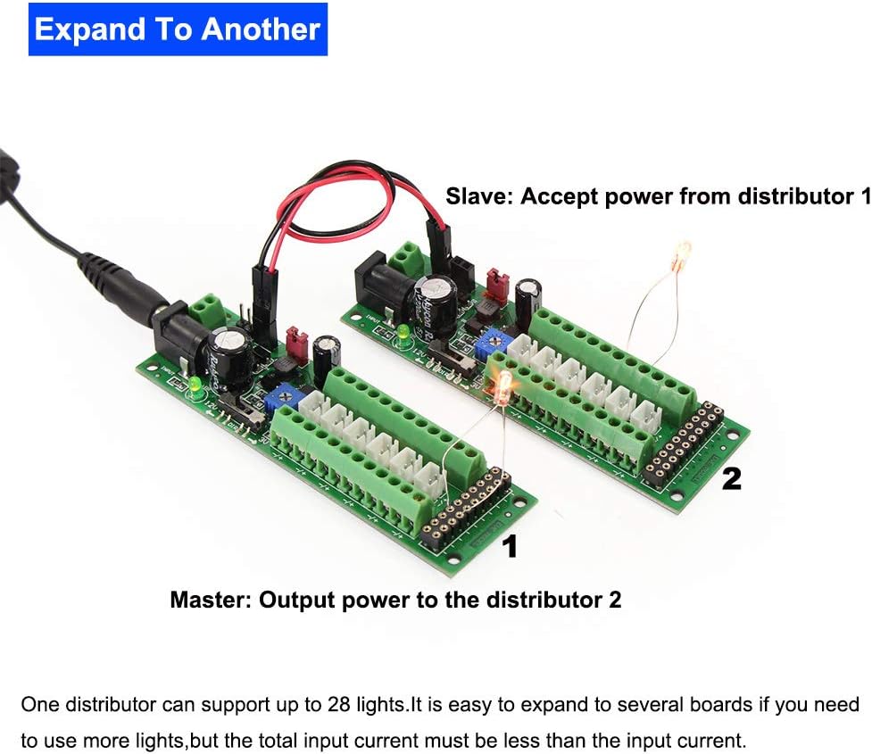 Evemodel PCB012 Power Distribution Board Self-Adapt Distributor HO N O LED Street Light Hub DC AC Voltage Train Power