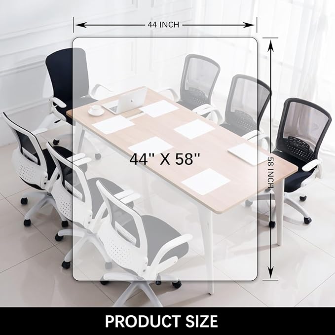 Kuyal Clear Chair mat for Hardwood Floor 44 x 58 inches Transparent Floor Mats Wood/Tile Protection Mat for Office & Home (44" X 58" Rectangle)