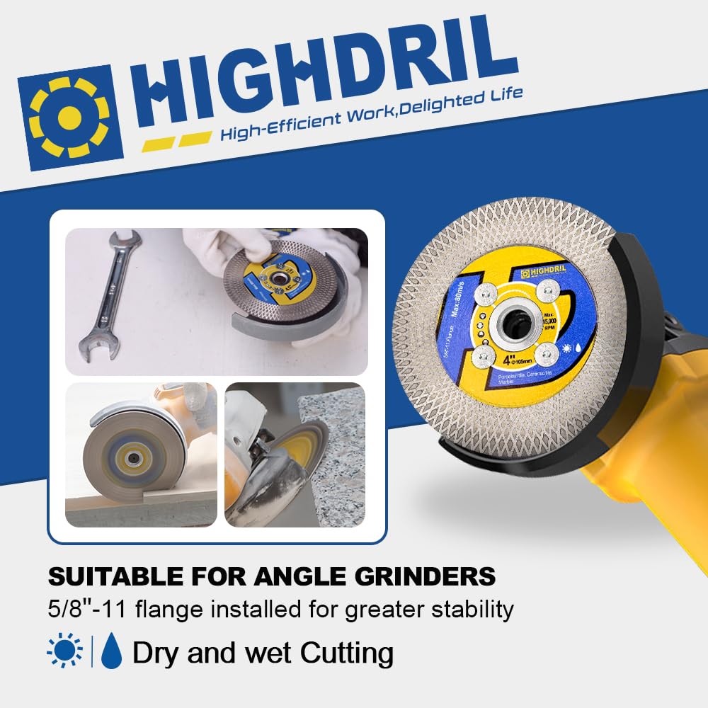 HIGHDRIL Diamond Hole Saw Kit - 6/6/8/20/25/35/50/75/100mm Drill Bits and HIGHDRIL Diamond Tile Saw Blade