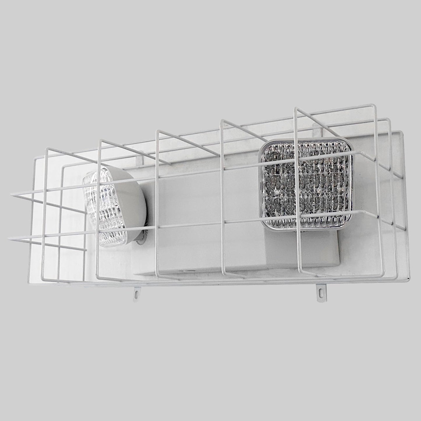 TANLUX LED Emergency Light with Wire Guard, Protective Coated Steel Wire Guard with Emergency Light