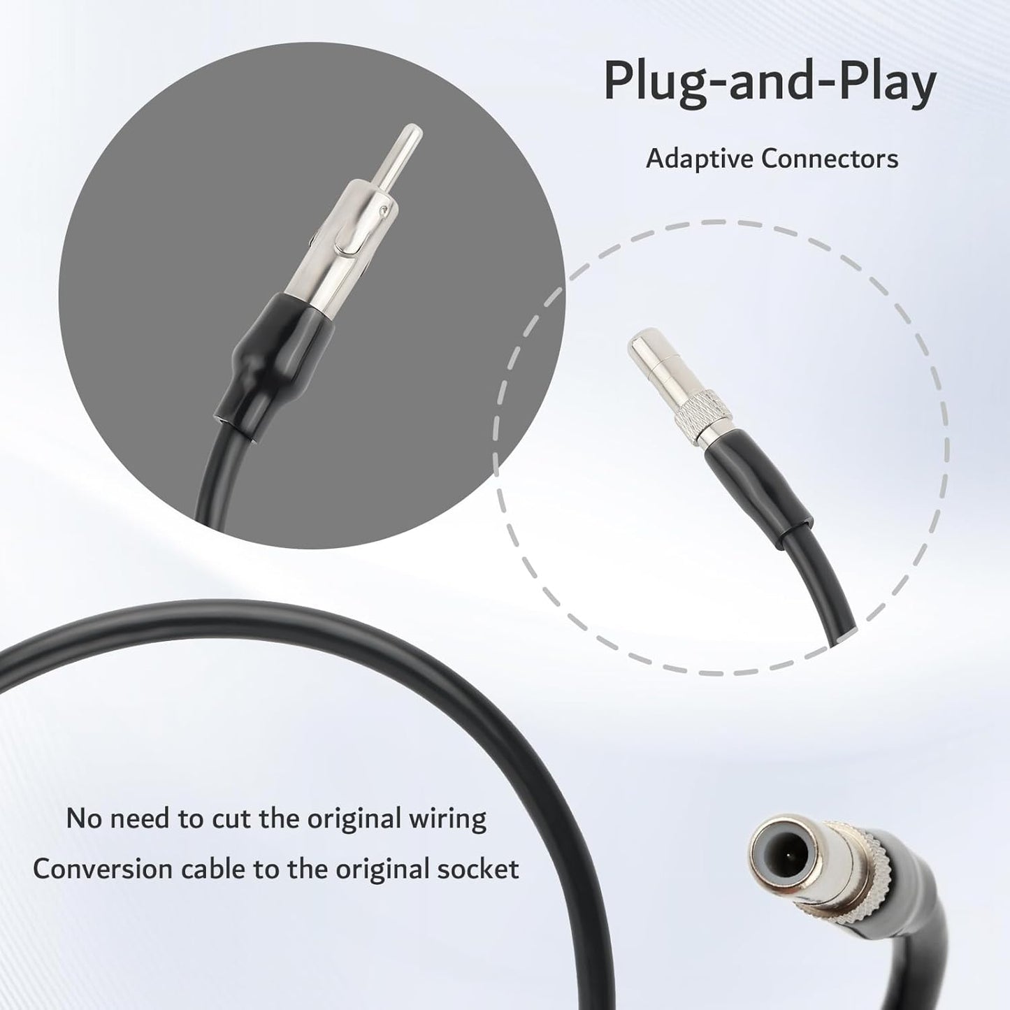 Figpade Car Radio Antenna Adapter Replacement,FM AM Upgrade Antenna Adapter for Car Stereo Compatible with GMC