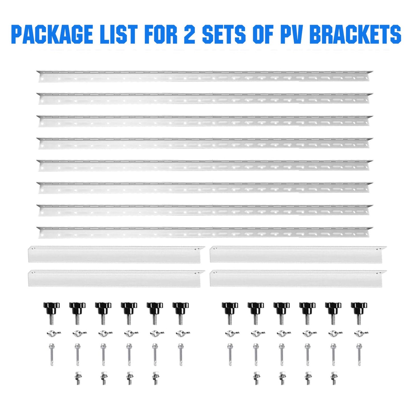 Solar Panel Mount Brackets, 2 Sets 45 inch Adjustable with Foldable Tilt Legs, Suitable for 2-4pcs 180 200 300 400 500 Watt Solar Panel for Roof, RV, Boat, and Off-Grid