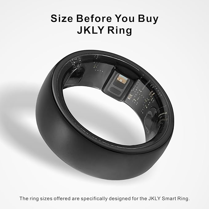 Smart Ring, Activity Trackers, Sleep Ring, Fitness Tracking, Stress Tracker, Heart Rate, Meditation, Temperature, Respiratory, No App Subscription, Women, Men, iOS, Android (Black, 7)